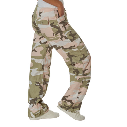 Rothco Womens Vintage Paratrooper Fatigue Pants - Subdued Pink Camo