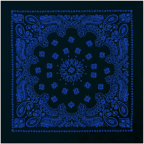Rothco Trainmen Paisley Bandana - 22" X 22" - Black / Blue