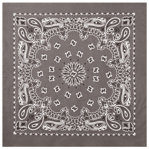 Rothco Trainmen Paisley Bandana - 22" X 22" - Grey