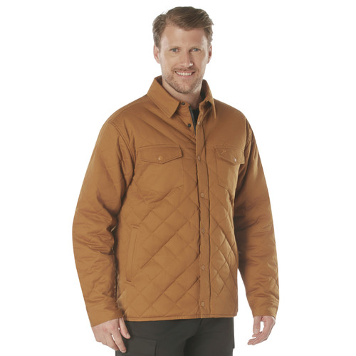 Rothco Diamond Quilted Cotton Jacket - Work Brown