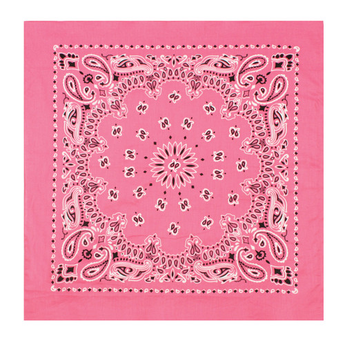 Rothco Trainmen Paisley Bandana – Extra-Large - 27” X 27" - Pink