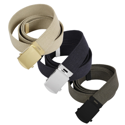 Rothco Web Belts In 3 Pack - Khaki / Black / Olive Drab