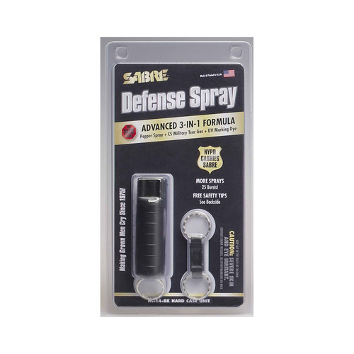 Sabre 3-In-1 Pepper Spray With Plastic Case