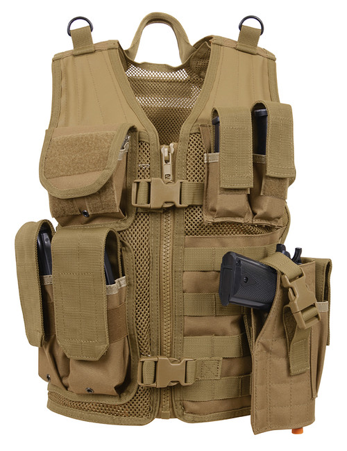 Rothco Kid's Tactical Cross Draw Vest - Coyote Brown