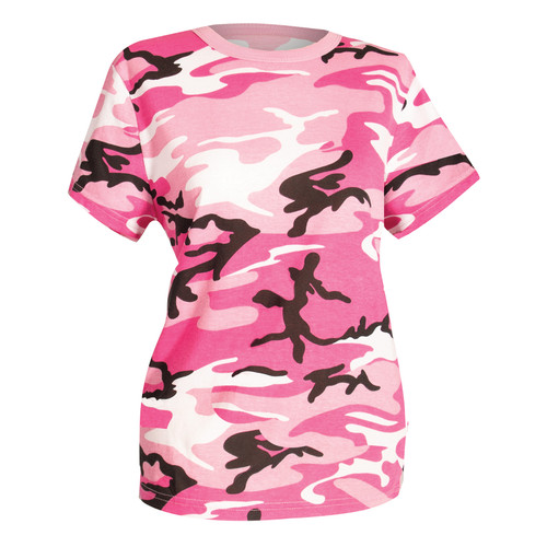 Rothco Womens Long Length Camo T-Shirt - Pink Camo