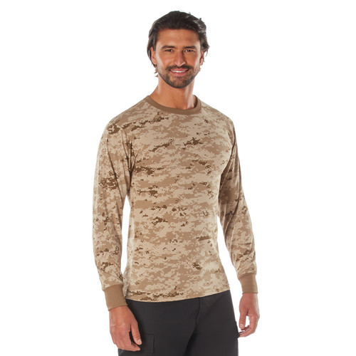 Rothco Long Sleeve Digital Camo T-Shirt - Desert Digital Camo