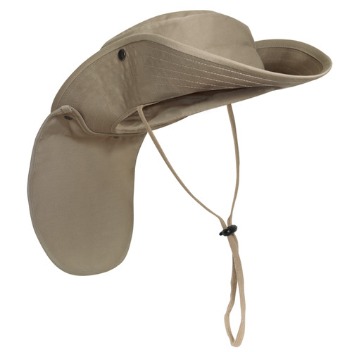 Rothco Adjustable Boonie Hat With Neck Cover - Khaki
