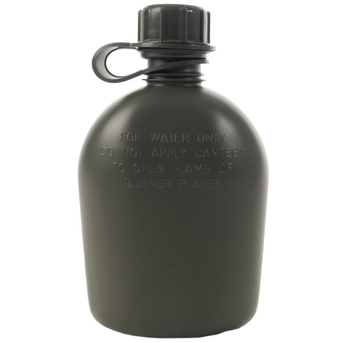 Genuine G.I. 3 Piece 1 Quart Plastic Canteen - Olive Drab