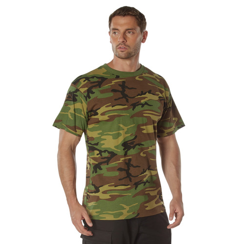 Rothco Camo 100% Cotton T-Shirt - Woodland Camo