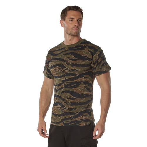 Rothco Camo 100% Cotton T-Shirt - Tiger Stripe Camo