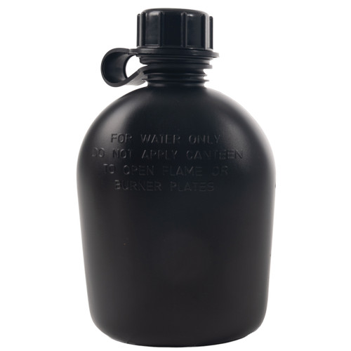 Genuine G.I. 3 Piece 1 Quart Plastic Canteen - Black