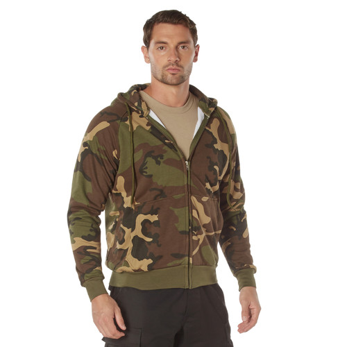 Rothco Thermal Lined Full-Zip Hoodie - Woodland Camo