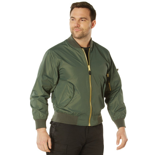 Rothco Lightweight Enhanced Nylon MA-1 Flight Jacket - Sage Green