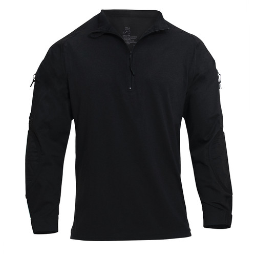 Rothco 1/4 Zip Tactical Airsoft Combat Shirt - Black