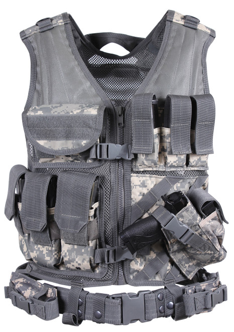Rothco Cross Draw MOLLE Tactical Vest - ACU Digital Camo