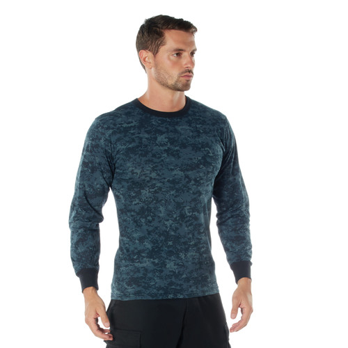 Rothco Long Sleeve Digital Camo T-Shirt - Midnight Digital Camo