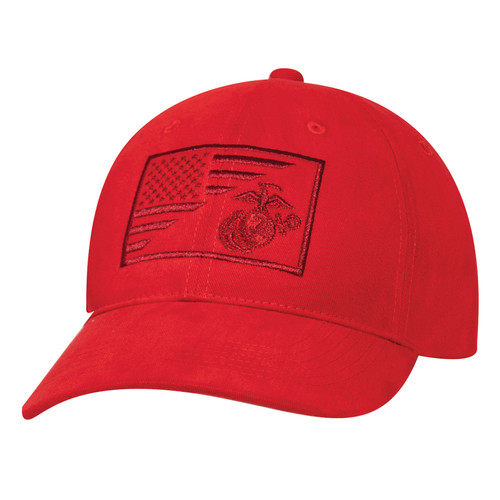 Rothco USMC Eagle, Globe and Anchor / US Flag Low Pro Cap - Red