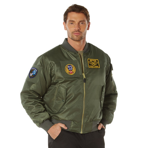 Rothco MA-1 Flight Jacket with Patches - Sage Green