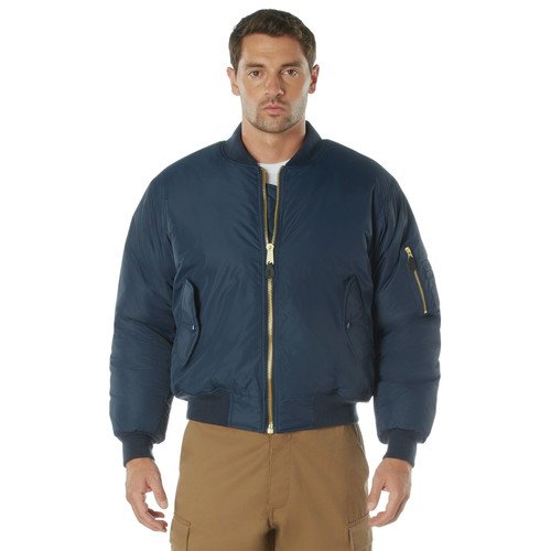 Rothco Enhanced Nylon MA-1 Flight Jacket - Navy Blue