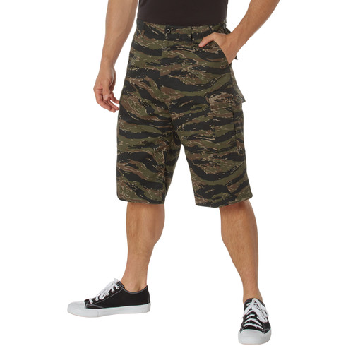 Rothco Long Length Camo BDU Shorts - Tiger Stripe Camo