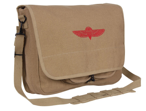 Rothco Canvas Paratrooper Messenger Bag - Khaki