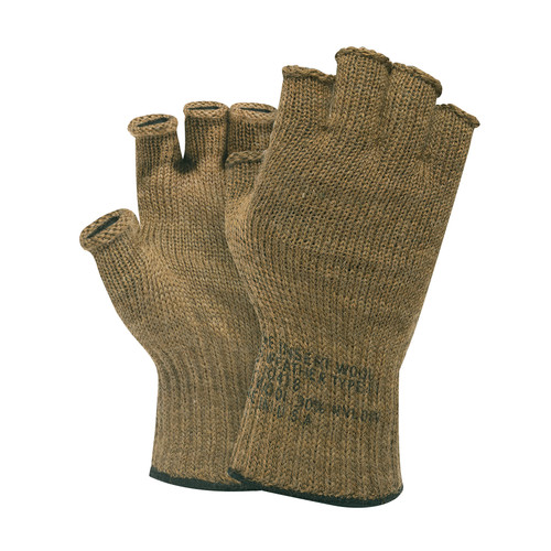 Rothco Fingerless Wool Gloves - Coyote Brown