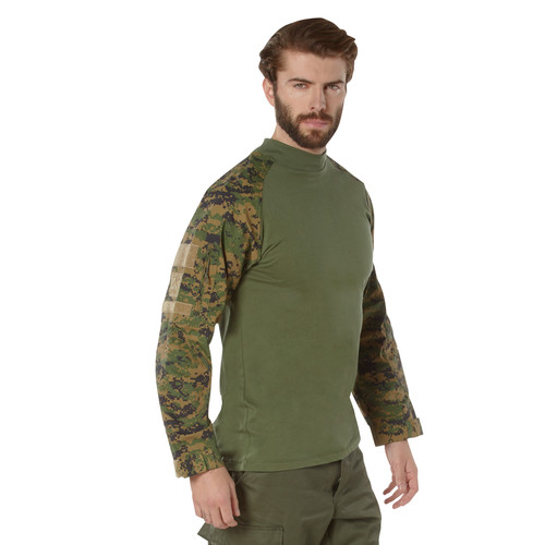 Rothco NYCO FR Fire Retardant Combat Shirt - Woodland Digital Camo