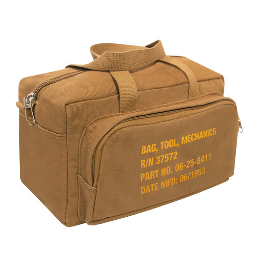 Rothco G.I. Type Zipper Pocket Mechanics Tool Bag With Military Stencil - Coyote Brown