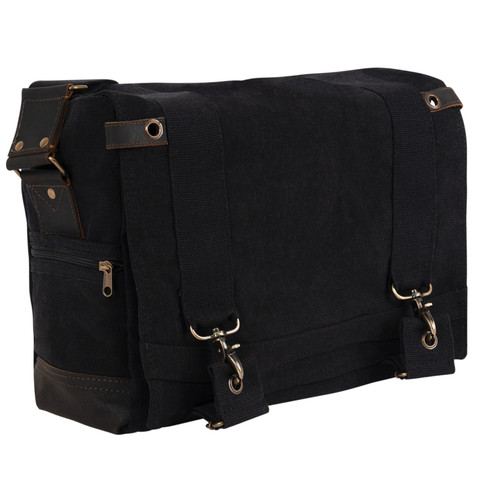 Rothco Vintage Canvas B-15 Pilot Messenger Bag - Black