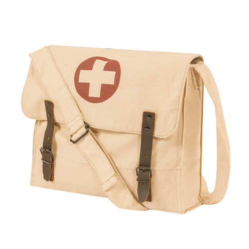 Rothco Vintage Medic Canvas Bag With Cross - Khaki