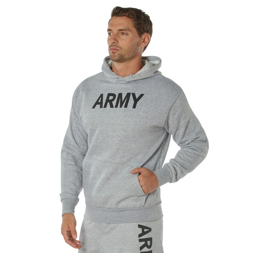 Rothco Army PT Pullover Hooded Sweatshirt - Grey