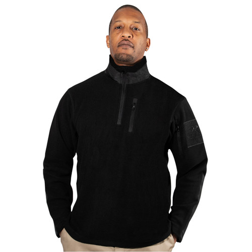Rothco Quarter Zip Fleece Pullover - Black