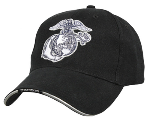 Rothco Deluxe Eagle, Globe & Anchor Low Profile Cap - Black