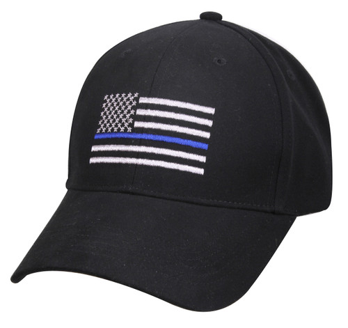 Rothco Thin Blue Line Flag Low Profile Cap - Black