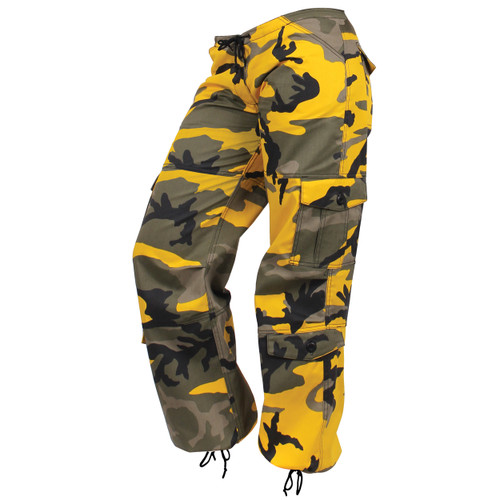 Rothco Womens Paratrooper Colored Camo Fatigues - Stinger Yellow Camo
