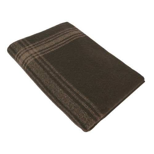 Rothco Striped Outdoor Wool Blanket - Brown / Tan