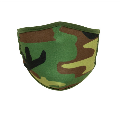 Rothco Camo 3-Layer Polyester Face Mask - Woodland Camo