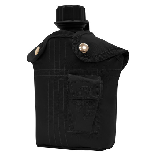 Rothco 3 Piece Canteen Kit With Cover & Aluminum Cup - Black