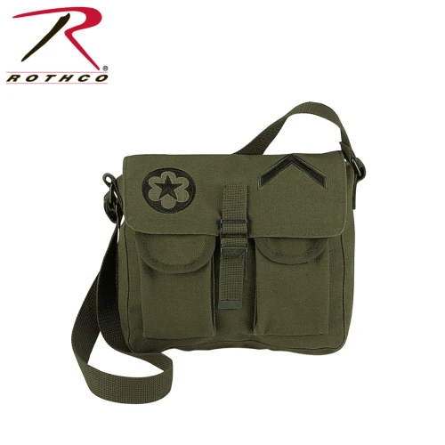 Rothco Canvas Ammo Shoulder Bag With Military Patches