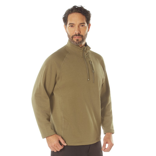 Rothco Grid Fleece Pullover - Coyote Brown