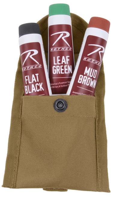 Rothco Camo Face Paint Creme Tubes 3 Pack With Pouch