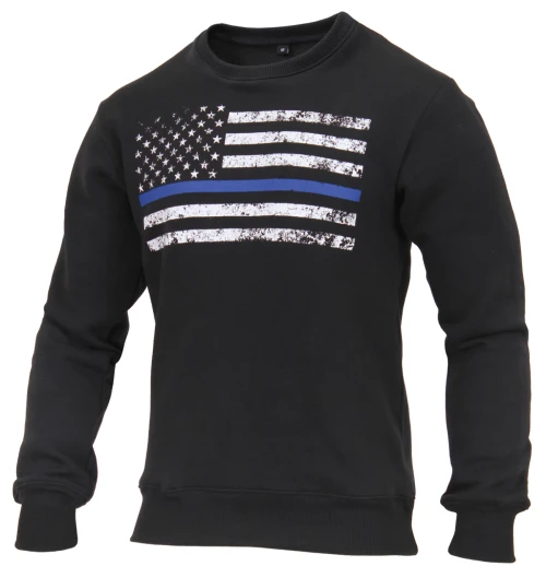 Rothco Thin Blue Line Flag Crew Neck Sweatshirt