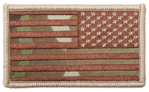 Rothco American Flag Patch - Hook Back - MultiCam / Reverse