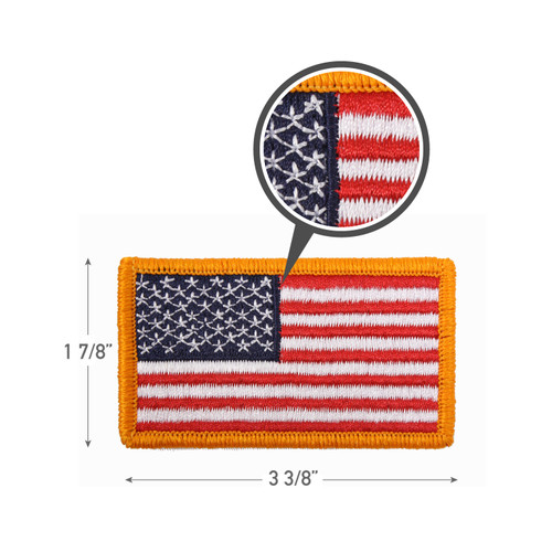 Rothco American Flag Patch - Hook Back - Red White Blue with Yellow Border / Normal