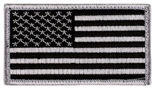 Rothco American Flag Patch - Hook Back - Black / Silver / Normal