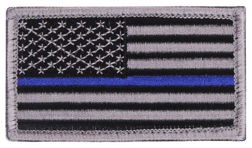 Rothco Thin Blue Line Police U.S. Flag Patch - Hook Back