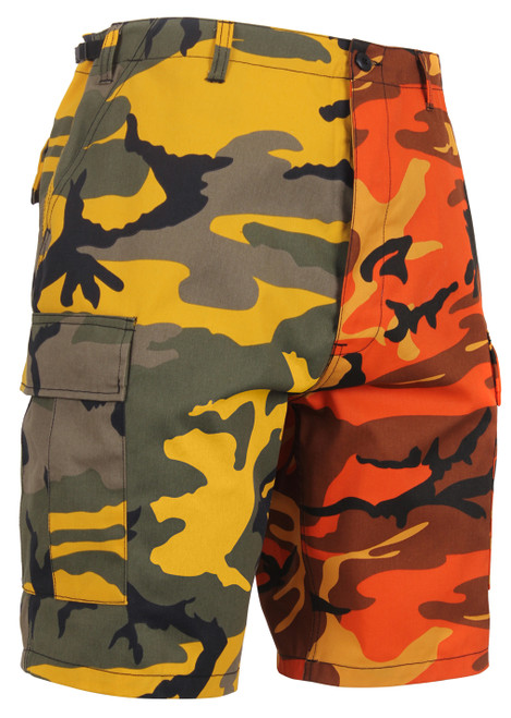 Rothco Two-Tone Camo BDU Short - Stinger Yellow / Savage Orange Camo