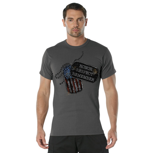 Rothco Honor Respect Remember T-Shirt - Charcoal Grey