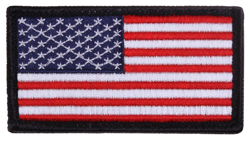 Rothco American Flag Patch - Hook Back - Red White Blue with Black Border / Normal
