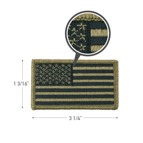 Rothco American Flag Patch With Hook Back - Green